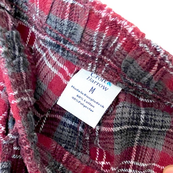 CROFT & BARROW Burgundy/Gray/Black Flannel Pants - Picture 5 of 6